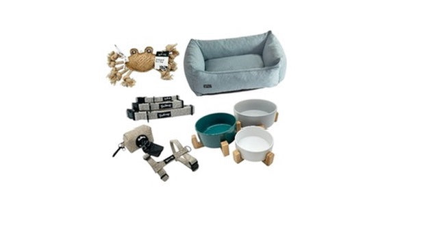 DoGood Kollektion mit nachhaltigem Hundebett, Hundespielzeug, Näpfen, Leinen und Zubehör für Hunde