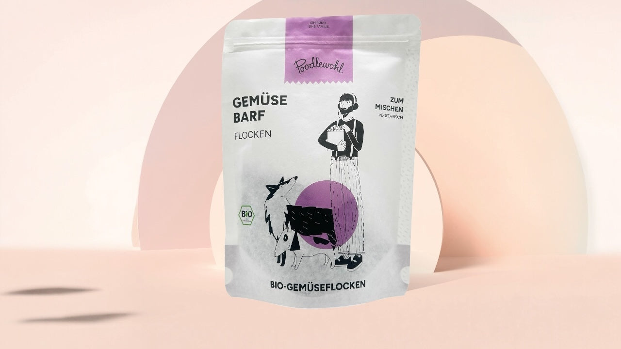 Poodlewohl Bio Gemüseflocken und natürliche Nahrungsergänzung für Hunde als BARF-Ergänzung