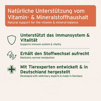 MultiVETAL Pulver für Hunde & Katzen – Vitamine & Mineralstoffe aus Naturstoffen Erklärung