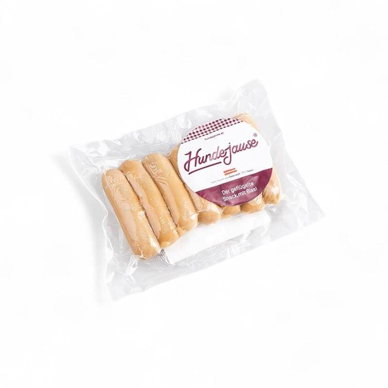 Die Bio-Bratler von Hundejause sind artgerechte Bratwürste für Hunde und Katzen – aus 85 % Bio-Hühnerfleisch, ohne Salz, Gewürze oder künstliche Zusätze. Perfekt als gesunder Snack direkt aus der Packung oder gegrillt.
