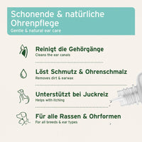 AniForte® Kamillen Ohrenreiniger für Hunde, Katzen und Pferde zur sanften Reinigung der Gehörgänge, Entfernung von Schmutz und Ohrenschmalz und Unterstützung bei Juckreiz. Geeignet für alle Rassen und Ohrformen.