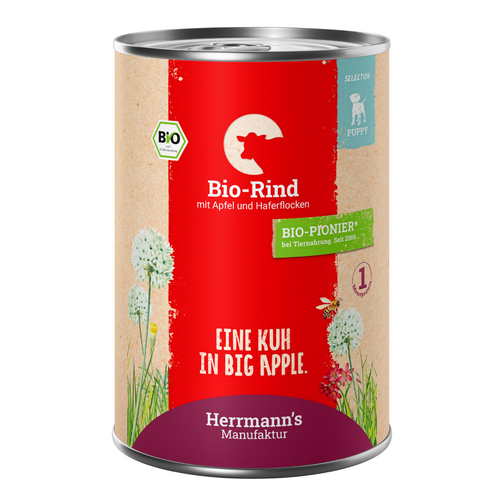 Herrmann’s Bio-Welpenfutter Rind – für junge Hunde 400g