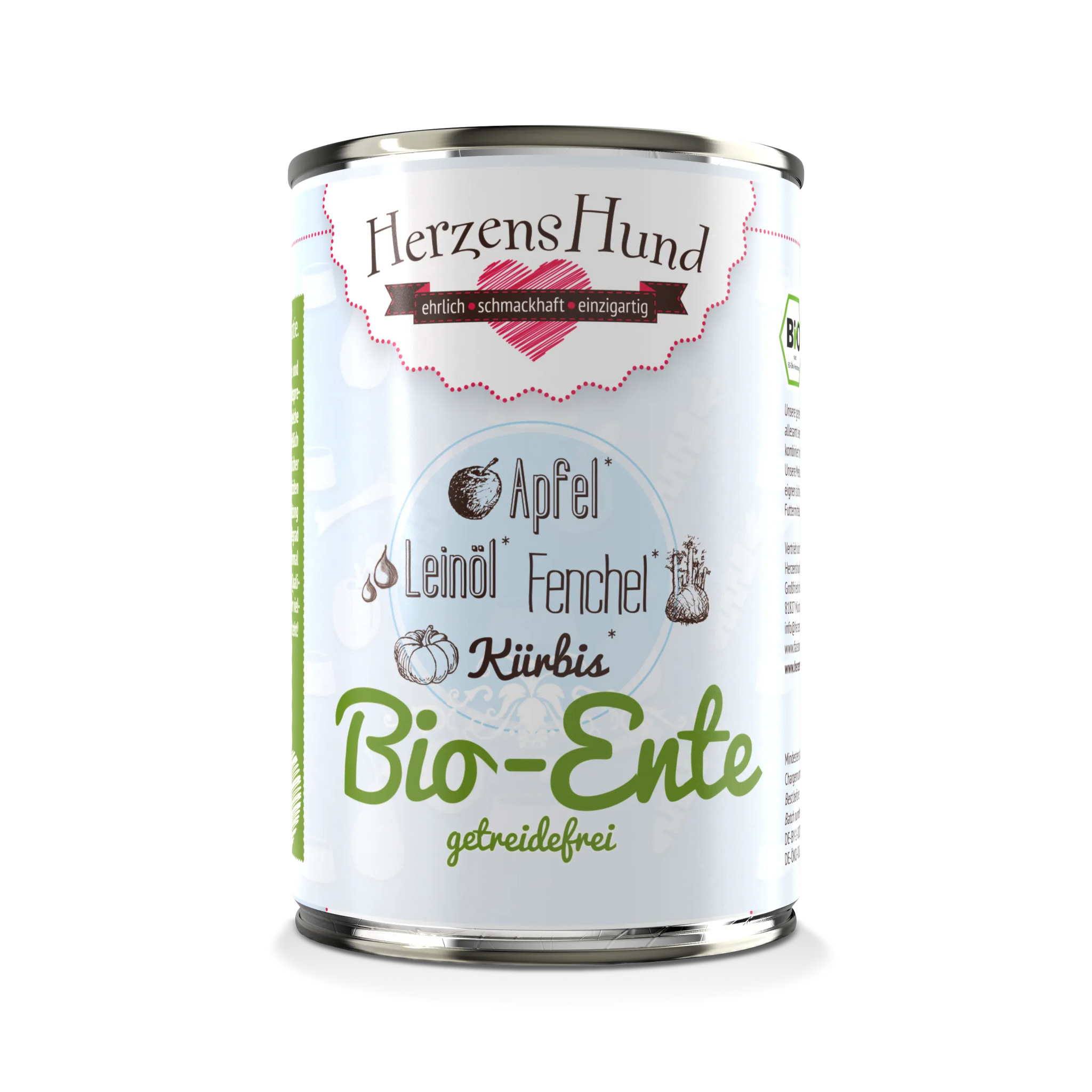 Herzenshund Bio-Ente – Getreidefreies Hundefutter 400g