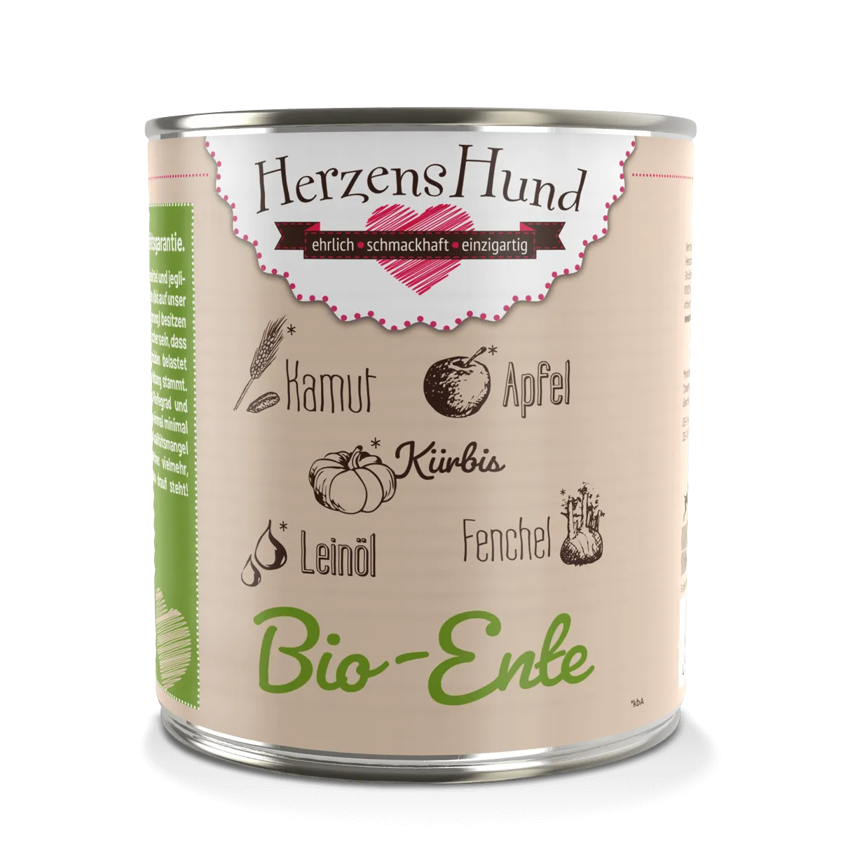Herzenshund Bio Hundenassfutter Ente – Natürlich & verträglich 800g