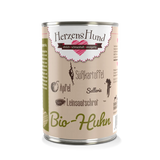 Herzenshund Bio Hundenassfutter Huhn – Sensitive & natürlich 400g