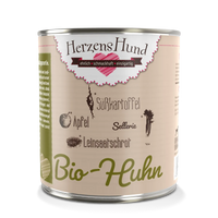 Herzenshund Bio Hundenassfutter Huhn – Sensitive & natürlich 800g