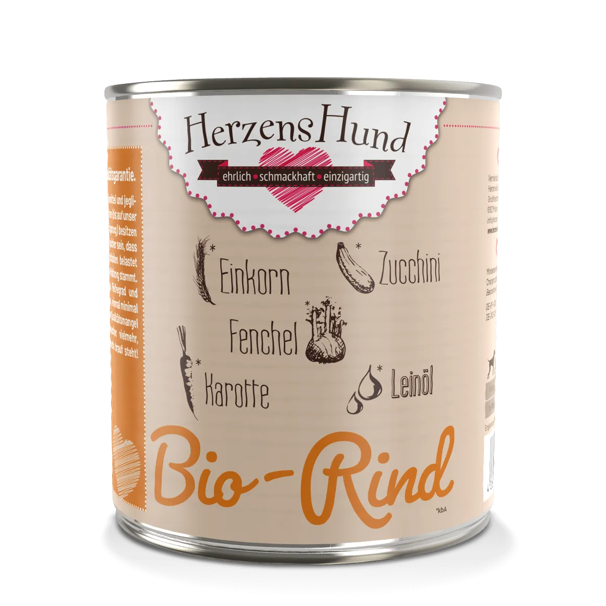 Herzenshund Bio Hundenassfutter Rind – Nährstoffreich & natürlich 800g