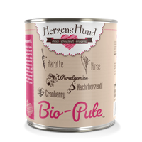 Herzenshund Bio Hundenassfutter Pute – Natürlich & sensitiv 800g