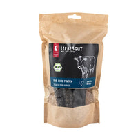 Liebesgut Bio-Rind Pansen: luftgetrockneter Naturkauartikel aus 100% Rind. Monoprotein, getreidefrei, fettarm, milder Geruch. 150g Beutel.
