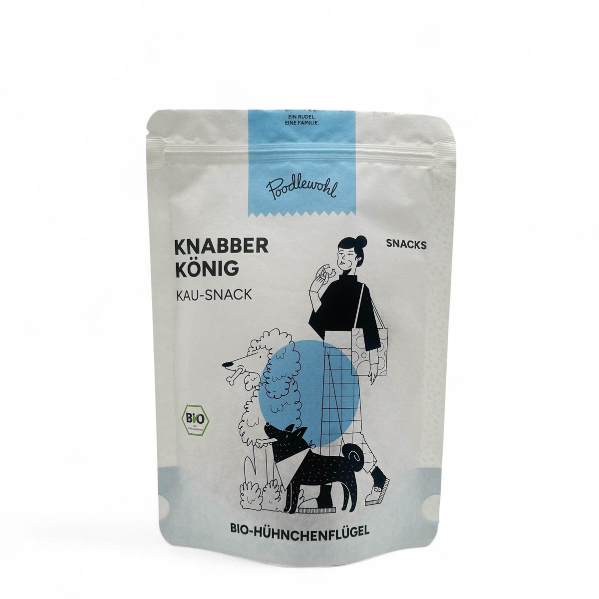 Poodlewohl Bio-Hühnerflügel – 100% Bio-Hühnchenflügel, schonend getrocknet und leicht geräuchert, bieten natürlichen Kauspaß und sind eine ideale Kalziumquelle für gesunde Zähne und Knochen. Ohne künstliche Zusatzstoffe, allergikerfreundlich.