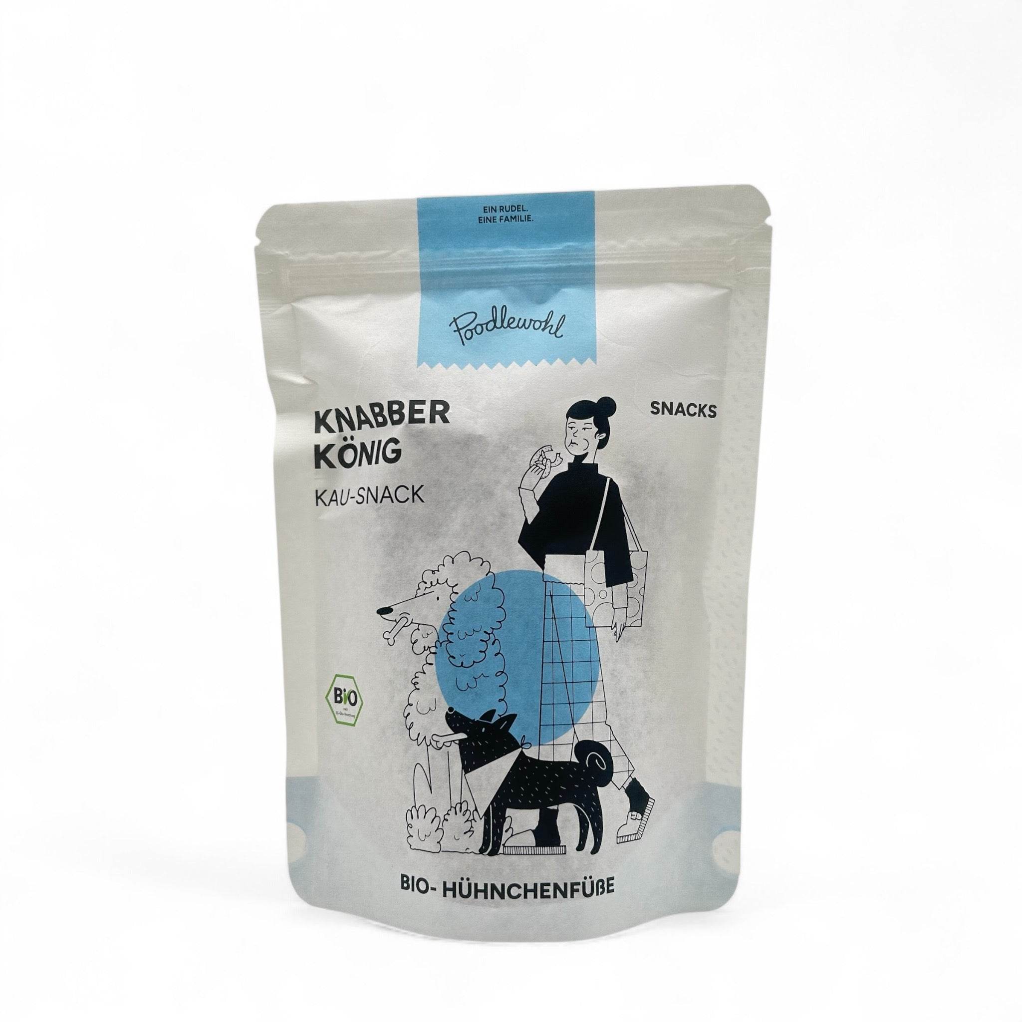 Poodlewohl Bio-Hühnerfüße – 100% Bio-Hühnerfüße, schonend getrocknet und leicht geräuchert. Reich an Kalzium zur Unterstützung von Zähnen und Knochen, ideal für Allergikerhunde und ohne Zusatzstoffe, Zucker oder Aromen.