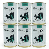 Poodlewohl Bio Juniorfutter Bundle 6x400g mit drei Dosen Gans Junior und drei Dosen Rind Junior als Probierpaket für Welpen und Junghunde