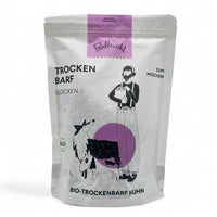 Poodlewohl Trockenbarf Bio-Huhn in Tüte – 100 % getrocknetes Bio-Hühnerfleisch als naturbelassene, getreidefreie Mahlzeit für Hunde und Katzen