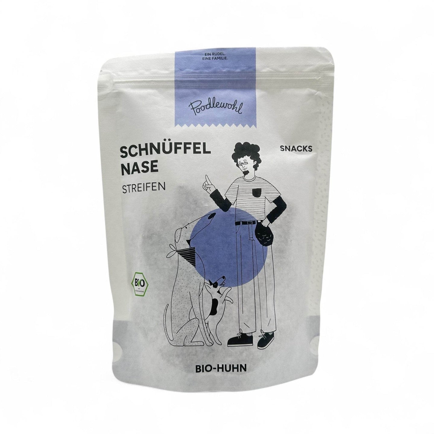 Poodlewohl Trockenfutter Bio-Huhn in kompostierbarer Tüte – mit 96 % Huhn, Kokosmehl und Flohsamen für eine gesunde Hundeernährung