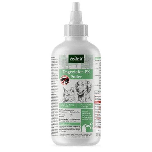 AniForte® Ungeziefer-EX Puder – natürlicher Langzeitschutz gegen Flöhe und Milben für die Umgebung von Hunden und Katzen