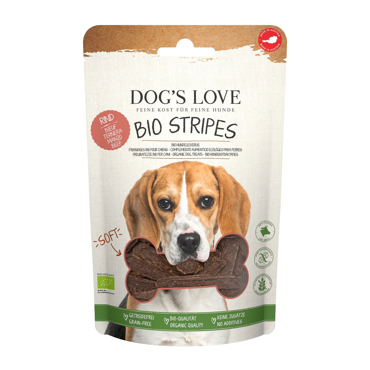 Bio Rind Soft Leckerlis für Hunde – weiche, getreidefreie Snacks aus 100 % Bio-Rindfleisch, schonend luftgetrocknet und ideal als gesunde Belohnung