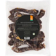 Defu Bio-Entenhälse – 100% Bio-Snack aus artgerechter Haltung für Hunde, schonend vakuumgetrocknet und frei von künstlichen Zusätzen.