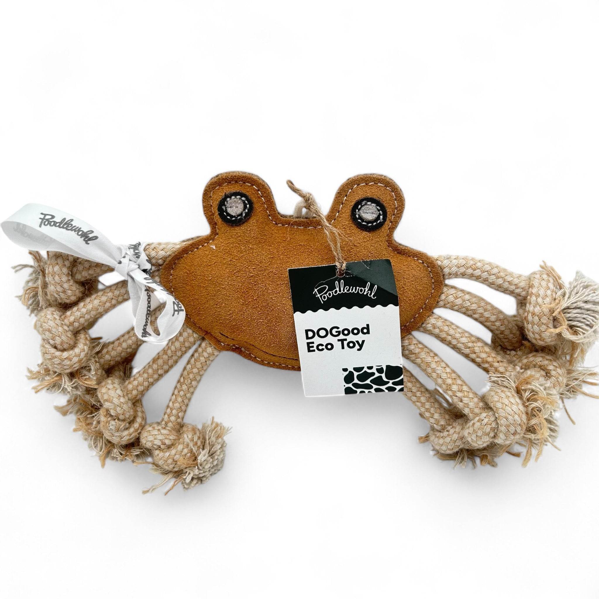 DoGood Eco Toy Kathi die Krabbe – umweltfreundliches, nachhaltiges Hundespielzeug aus 100 % natürlichen, biologisch abbaubaren Materialien wie Jute und Baumwolle. Frei von schädlichen Stoffen und unterstützt den Tierschutz.