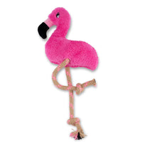 Fernando der Flamingo – umweltfreundliches Hundespielzeug aus recyceltem Kunststoff, Hanf und Baumwollseil mit Quitsche, doppelt genäht für extra Strapazierfähigkeit


