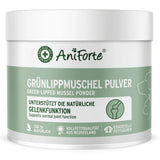AniForte® Grünlippmuschel Pulver für Hunde, unterstützt die natürliche Gelenkfunktion mit 100% natürlichen Zutaten aus Neuseeland.