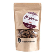 Hundejause Bio-Würstchen für Hunde, gesunder und nachhaltiger Snack aus geräuchertem Bio-Huhn und Pute, frei von Salz und Konservierungsstoffen, ideal für Training und Ausflüge