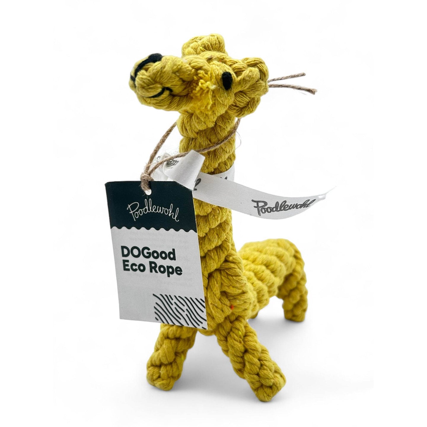 Handgefertigtes Hundespielzeug ‚Gitti‘ aus reiner Baumwolle, ca. 25 cm lang, gefärbt mit ungiftigen Pflanzenfarben, wirkt beim Spielen wie natürliche Zahnseide, unterstützt mit jedem Kauf den Tierschutz