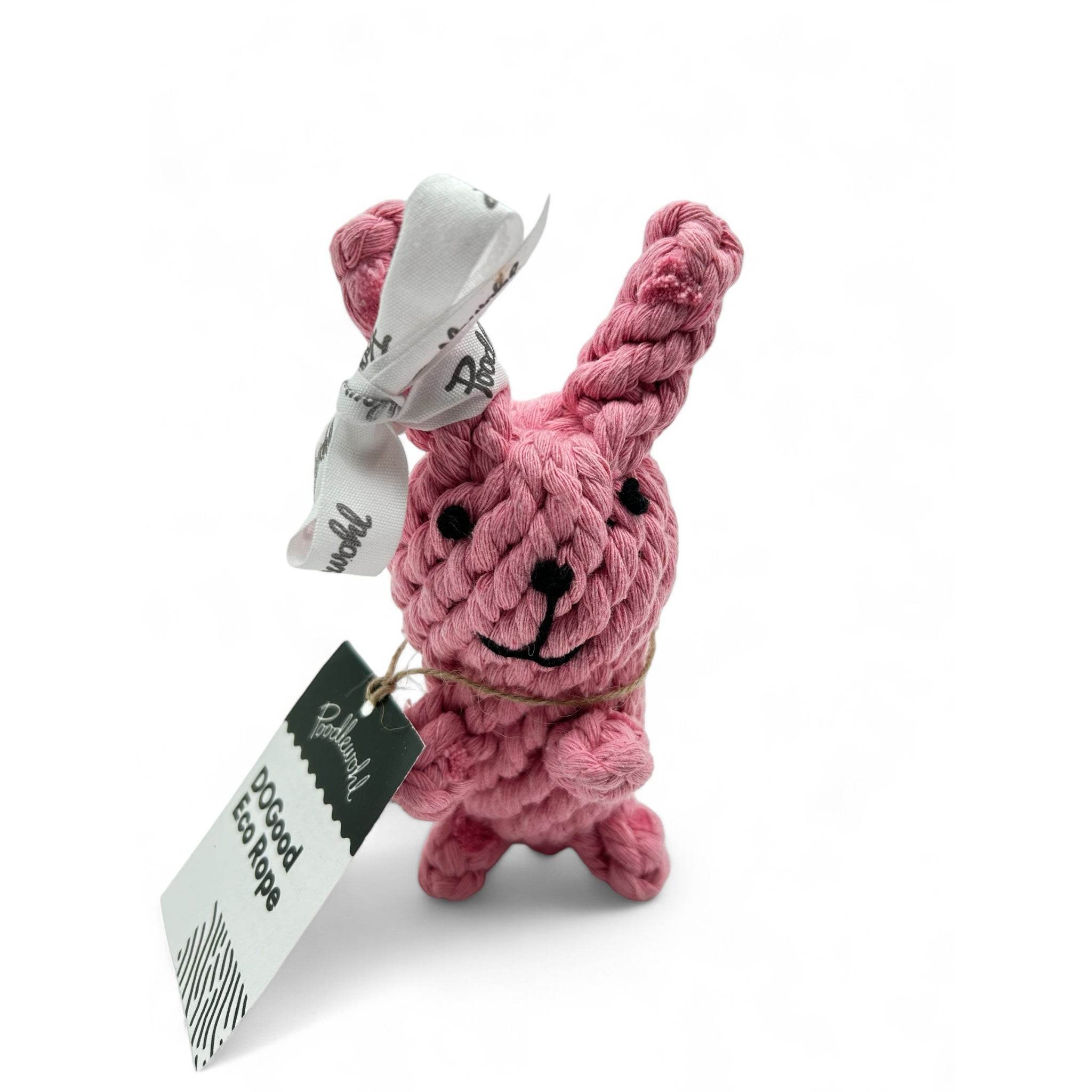 Handgefertigtes Hundespielzeug ‚Harry‘ aus hochwertiger Baumwolle, ca. 15 cm lang, mit ungiftigen Pflanzenfarben gefärbt, zahnfreundlich durch zerfasernde Fäden, unterstützt Tierschutz mit jedem Kauf