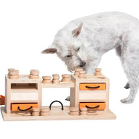 My Intelligent Dog Zwei Türme – Denkspiel für Hunde Hund probiert sich