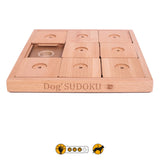 My Intelligent Dogs® Sudoku Medium Expert Classic – Intelligenzspielzeug aus Holz mit 9 Feldern und 8 verschiebbaren Plättchen für mittelgroße Hunde, zur Förderung von Konzentration und Problemlöseverhalten.