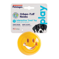 Orbee-Tuff® Nook Smiley – Interaktives Hundespielzeug von Planet Dog, ideal zum Werfen, Kauen und Befüllen mit Leckerlis, mit Minz-Aroma und 100% biologisch abbaubar.