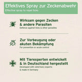 Aniforte® Zecken-Spray, wirksam gegen Zecken und andere Parasiten, zur Vorbeugung und Bekämpfung, entwickelt mit Tierexperten und in Deutschland hergestellt.